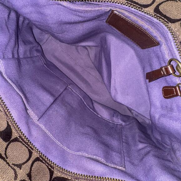 VTG Coach Holiday Patchwork Gallery Tote & Wallet Set - Brown/Multi No. F10432 - Picture 8 of 11